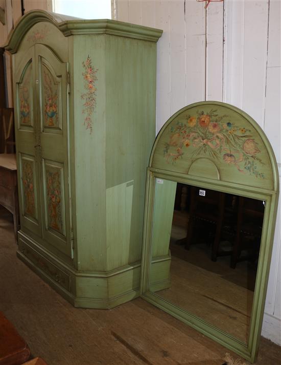 Painted armoire & mirror